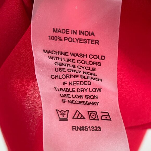 Vince Camuto Womens Plus 3X Red V Neck Chiffon Blouse Long Sleeve Shirt Top - Picture 4 of 11